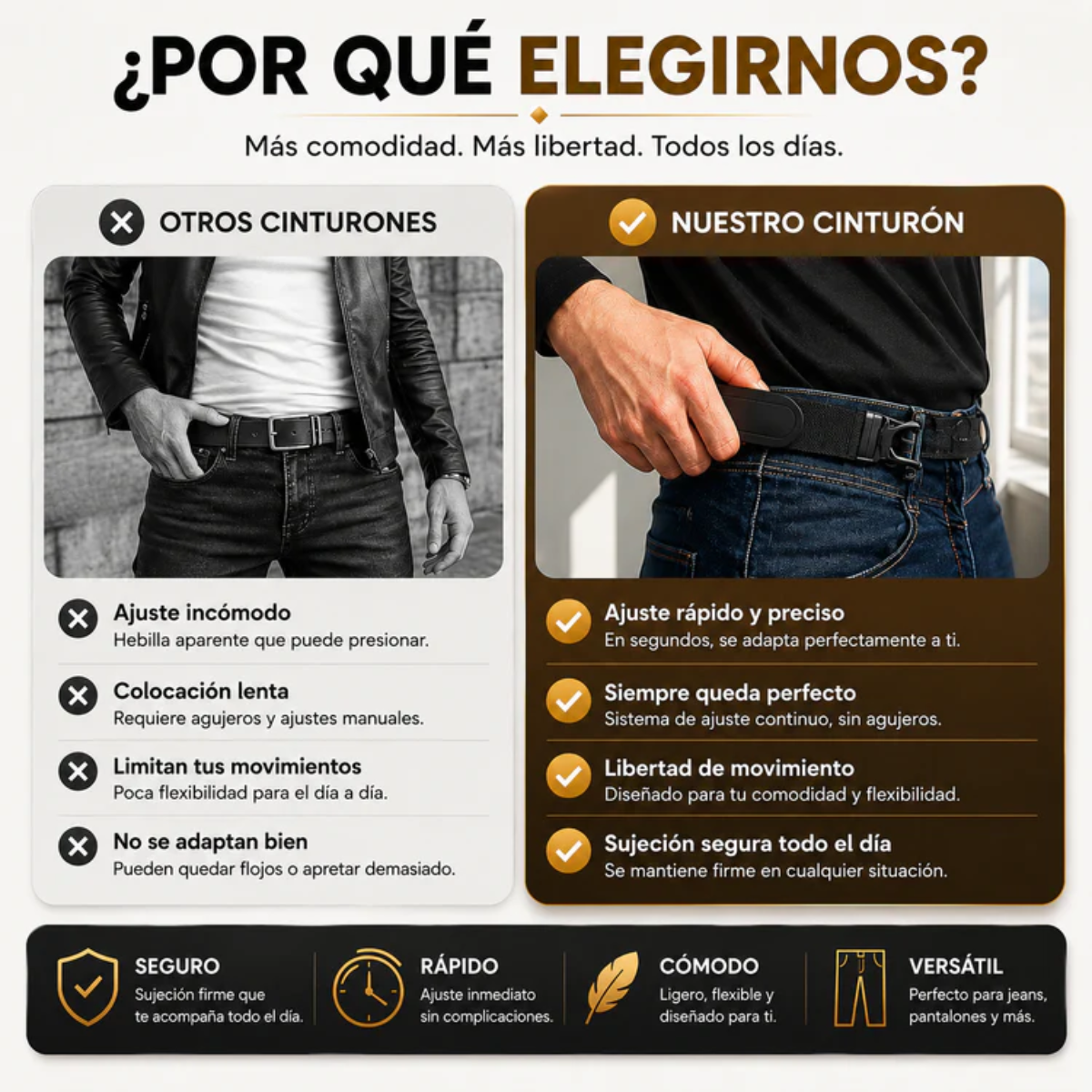 Cinturón sin hebilla
